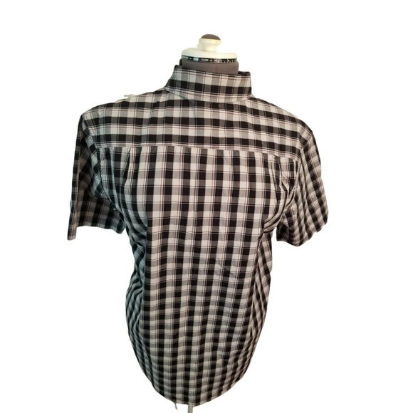 Carhartt Short Sleeve Button Down Men's Black white Plaid Relaxed Fit Medium. - Picture 4 of 4
